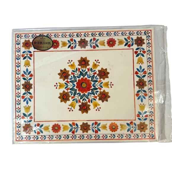 Vintage Scandinavian Floral 11x14 Hallmark Placemat Set of 8 NEW In Package - Picture 1 of 3